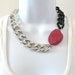 CLEARANCE Chunky Multi Chain Necklace with Bright Pink Agate