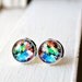 colorful kaleidosope post earrings silver