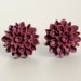 Mum Earrings, Burgundy Red Resin on Hypoallergenic Titanium Posts/Studs
