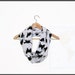 Hand stenciled cotton circle unisex scarf- Black cats print