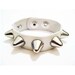 Punk Rock Leather Stud Cuff in White S/M
