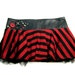 SALE Leather Punk Rock Skirt Black & Red Stripe
