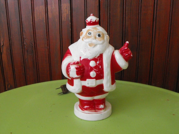 Vintage Harett Gilmar Plastic Lighted Santa Claus by peacenluv72