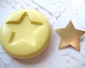 STAR (with bail hole) - Flexible Silicone Mold - Push Mold, Jewelry Mold, Polymer Clay Mold, Resin Mold, Craft Mold, Food Mold, PMC Mold