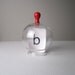 v i n t a g e Repurposed Clear Glass Cloche with Red Wooden Knob