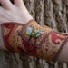 Fabric Cuff Bracelet with Handmade Glass Button