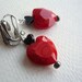 Red Heart Clip On Earrings - Valentine's Day Jewelry - February Fashion - Gift For Her - Under 25