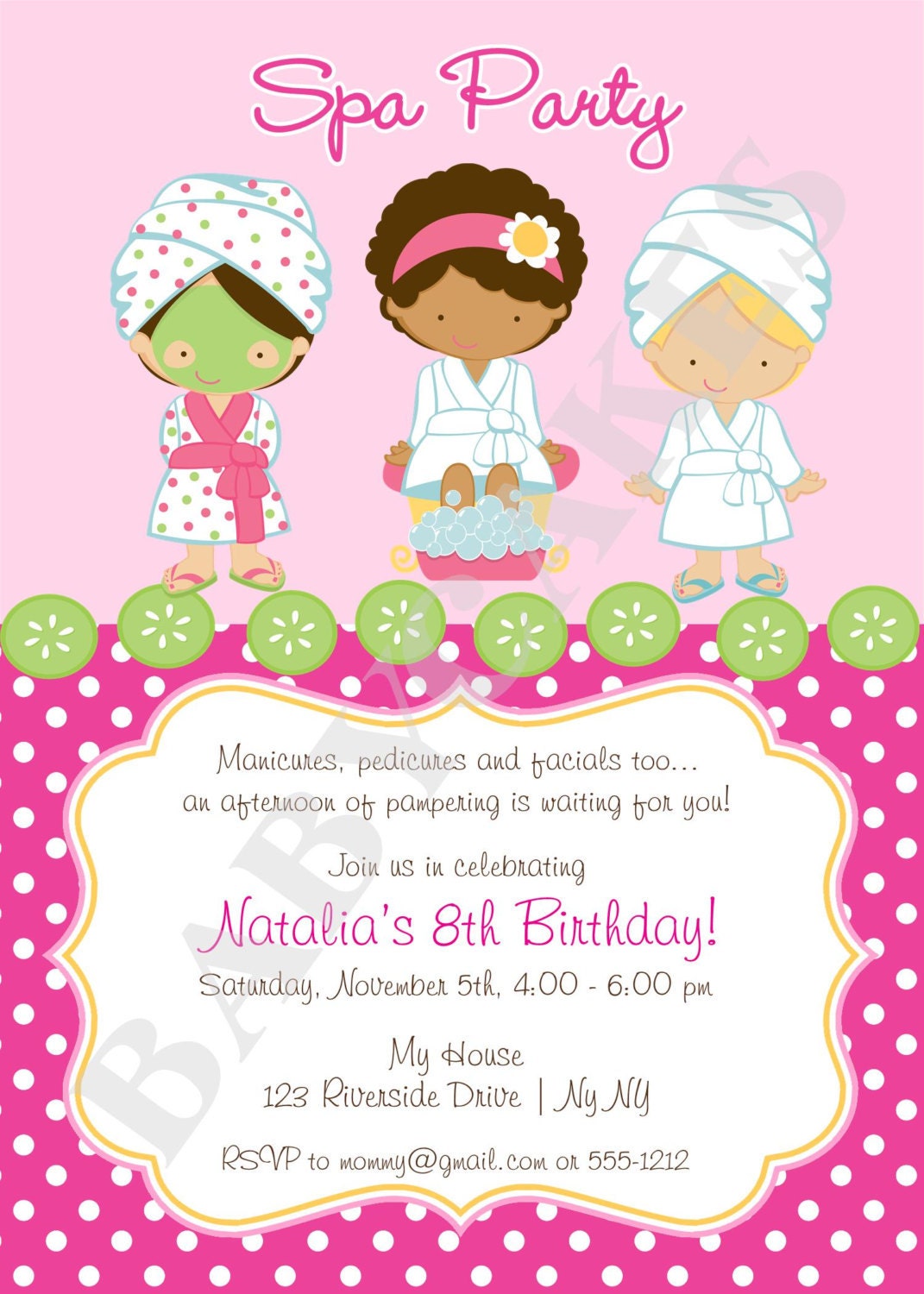 Free Printable Spa Party Invitations Templates 4
