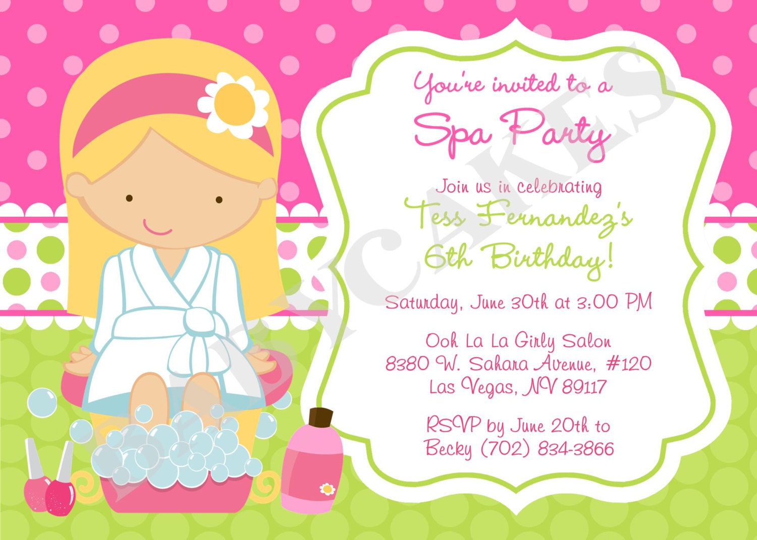 Birthday Spa Party Invitations 9