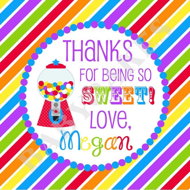 Sweet Shoppe Party Favor Tags DIY Print Your Own Candyland