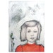 Girl in Red portrait illustration drawing people painting art print of original face spring