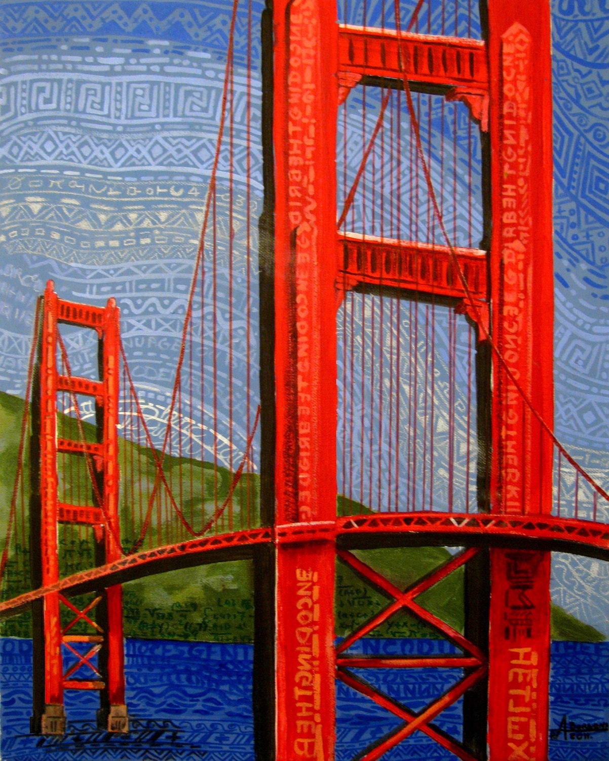 Original Painting Golden Gate Bridge Painting San Francisco   Il Fullxfull.307079363 