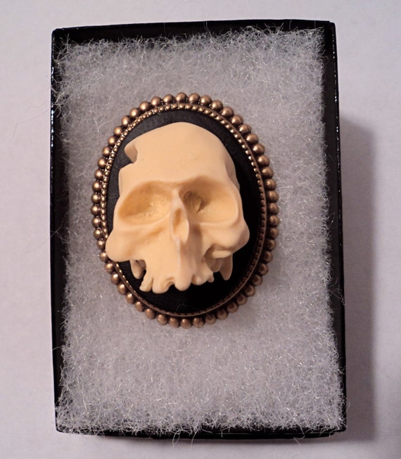 Items similar to Fractured Skull Cameo Brooch on Etsy