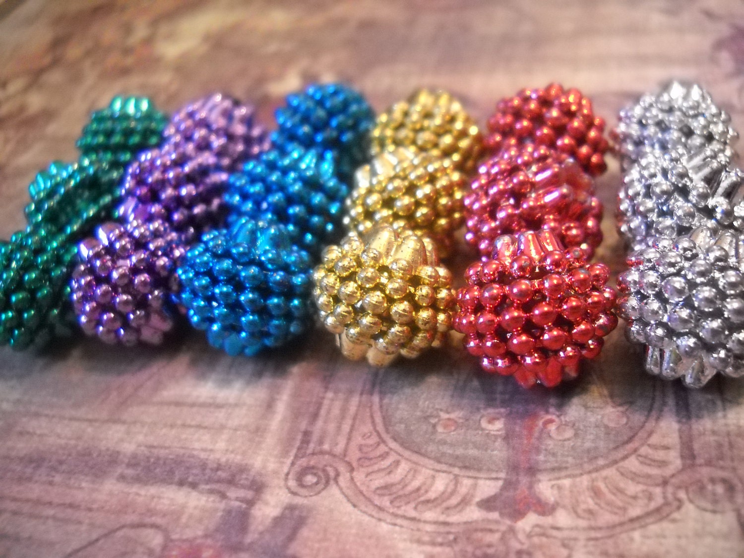 Berry Beads Fruit Beads Bumpy Berry Beads 15mm Metallic Beads