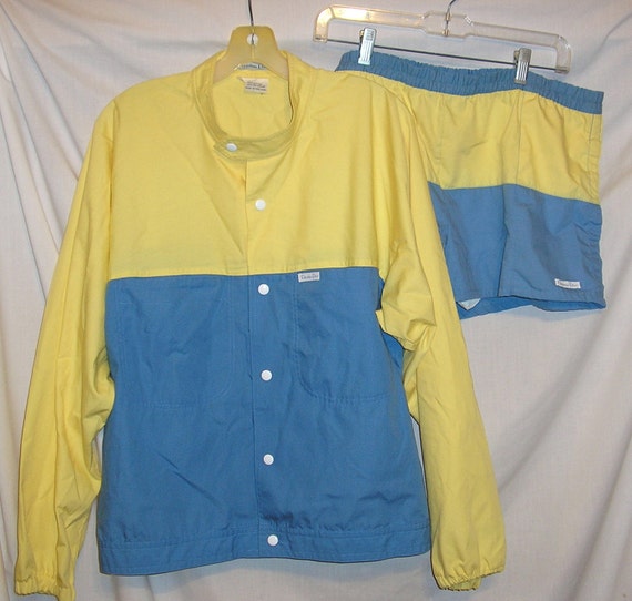 Mens Christian Dior Swim Trunks and Jacket sz L Vintage 70s