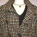 SALE 60s MOD Oleg Cassini Brown Check Wool Blend Double Breasted Coat/Jacket size XL