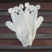 Polar bear mittens, soft pure wool, childrens