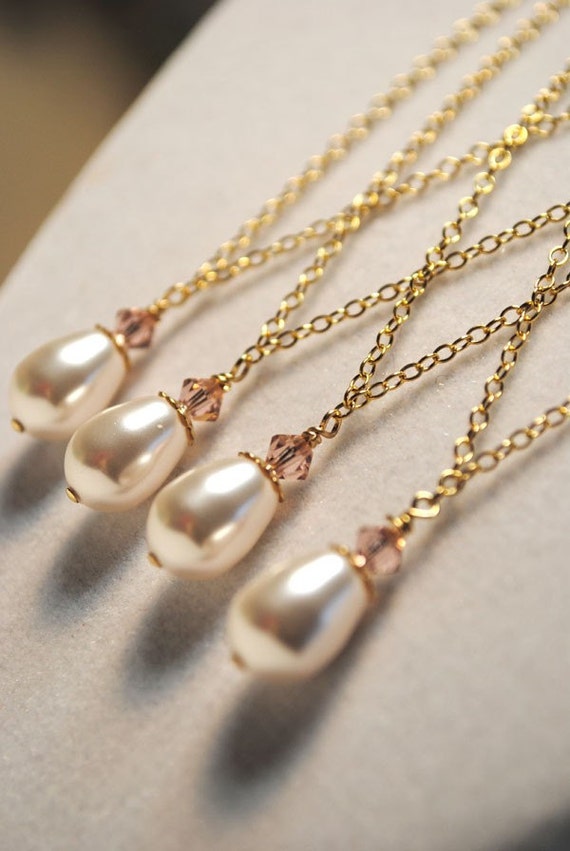 Items similar to Bridesmaids Jewelry -necklace gift set- on Etsy