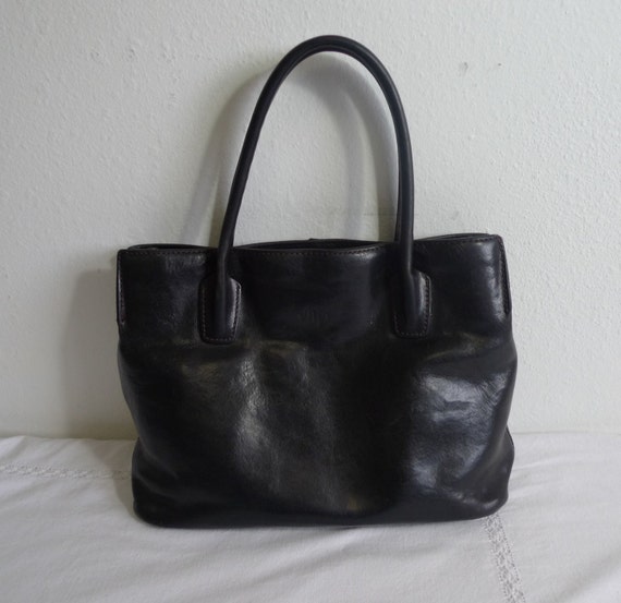 Discontinued MONSAC Leather Handbag in Black color