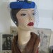 1950's Topper Hat- Birdcage Veil & Rose