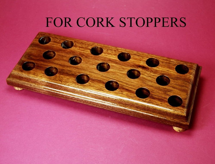 17 Hole Bottle Stopper Display Rack Stand by thewoodcraftsite