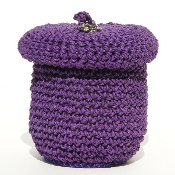 Hemp Twine Crochet Basket in Purple by lissabeecreations on Etsy