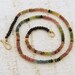 Tourmaline Necklace, Colorful Tourmaline Necklace with 9k Gold Clasp