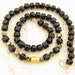 Onyx & Pyrite Necklace with 24k Gold, Onyx Strand