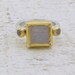 Moonstone Ring - 24k Solid Gold & Silver Rainbow Moonstone Ring - Gemstone ring - SIZE 4.5
