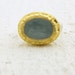 Aquamarine Ring, Gold Ring, 24k Gold and Aquamarine Ring, 24k Gold & Silver Oval Ring , Gemstone Ring