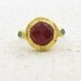 Gemstone Ring, Carnelian & Turquoise Ring, 24k gold Carnelian and Silver Ring