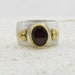 Garnet Ring, Oval Garnet with 24k Gold on Sterling Silver Ring