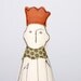 Friendly King With Yellow crown and touches of light Green handmade fabric doll
