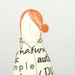 Dear Mom - Miss redhead wearing a white dress with black typography - OOAK Handmade fabric doll