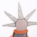 funky handmade doll With cool Spikes Haircut - Natural earth tones, peach and gray