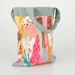 Recycled Small Tote Shoulder Bag ,Colorful Cotton scraps from the studio With Light Blue handle - Handmade