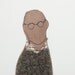 African Man - Father, son, brother or uncle handmad cloth doll - Wearing Eyeglasses Gray pullover plaid shirt and jeans