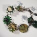 Reclaimed Vintage Bracelet, Bridesmaid Gift, Vintage Earring Bracelet, Cluster Earrings - Olive