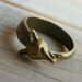 Fox Ring ... Woodland Vintage Band in Antique Brass
