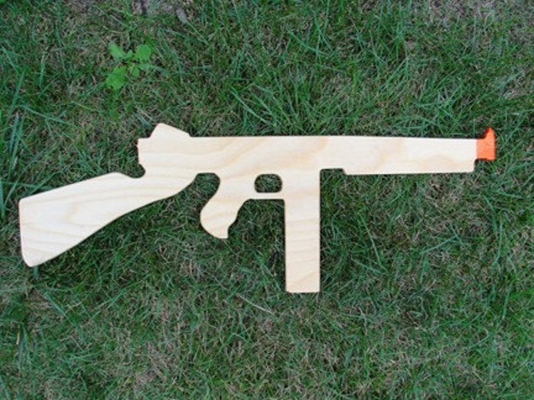 Thompson Submachinegun Eco Friendly Wood Toy Gun By Woodenwarriors 2117