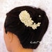 Wedding Lace Headpiece With Pearls - Cream Lace Bridal Hair Fascinator - Bridal Hair Pieces