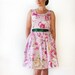 Sale - 20% Vintage inspired dress, bridesmaid dress, Peonies and lilies dress- Size M Ready to ship