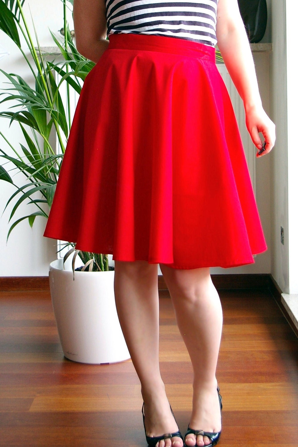 Circle skirt summer skirt Red skirt