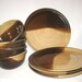 Dinnerware - Handmade Pottery - Place Settings for Four - Dinner Plates & Soup/Salad Bowls Glazed Rich Chocolate Brown and Natural
