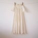 Antique Christening Gown / Long Baby Dress - Ivory Cream Cotton Eyelet with Lace