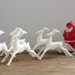 Vintage 50s Plastic Reindeer and Santa's Sleigh Decoration - Retro Christmas, Mfg. by Rosbro Plastics