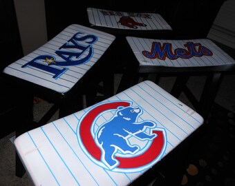 Bar Stool painted in your favorite Team Listing is for one bar stool