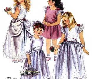 McCall's 4129 by Ruffles and Lace Vintage 80s Girls' Gown or Dress Sewing Pattern - Uncut - Size 6