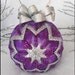 Purple Christmas Ornament Quilted silver sparkle