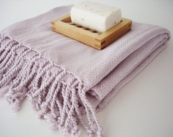 SALE 50 OFF / Turkish Beach Bath Towel / Bamboo - Cotton / Pink Color